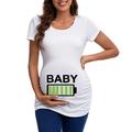 Maternity Evening Tops Womens Maternity Short Sleeve Crew Neck Cute Funny Graphic Ruched Sides T Shirt Tops Pregnancy Tunic Blouse Maternity Wardrobe