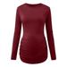 Maternity Swimsuit Top Women s Maternity Ruched Tunic Tops Mama Clothes Long Sleeve Scoop Neck Pregnancy T-Shirt Breastfeeding Long Shirt