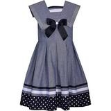 Bonnie Jean Toddler Little Big Girls Sleeveless Denim Chambray Nautical Uniform Dress