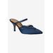 Women's Estelia Mules by J. Renee in Navy Satin (Size 6 1/2 M)