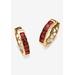 Women's Birthstone Gold-Plated Huggie Earrings by PalmBeach Jewelry in January