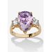 Women's 6.41Tcw Purple Pear-Shaped Cubic Zirconia Ring Yellow Gold-Plated by PalmBeach Jewelry in Purple (Size 9)