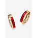 Women's Birthstone Gold-Plated Huggie Earrings by PalmBeach Jewelry in July