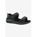 Extra Wide Width Women's Sophie Sandal by Drew in Black Mesh Combo (Size 9 1/2 WW)