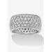 Women's 3.30 Tcw Round Cubic Zirconia Platinum-Plated Sterling Silver Eternity Band by PalmBeach Jewelry in Silver (Size 8)