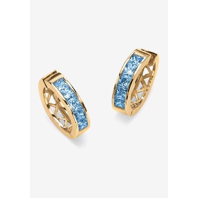 Women's Birthstone Gold-Plated Huggie Earrings by PalmBeach Jewelry in March