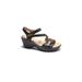 Wide Width Women's Cindy Ankle Strap Wedge Sandal by Hälsa in Black Embossed (Size 8 W)