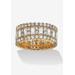 Women's 4.80 Tcw Emerald-Cut Cubic Zirconia Yellow Gold-Plated Eternity Ring by PalmBeach Jewelry in Gold (Size 10)