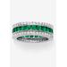 Women's 6.03 Tcw Simulated Emerald Eternity Ring In Platinum-Plated Sterling Silver by PalmBeach Jewelry in Green (Size 10)