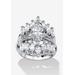 Women's 5.98 Tcw Marquise-Cut Cubic Zirconia Jacket Bridal Set In Silvertone by PalmBeach Jewelry in Silver (Size 8)