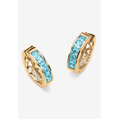 Women's Birthstone Gold-Plated Huggie Earrings by PalmBeach Jewelry in December