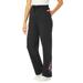 Plus Size Women's Better Fleece Sweatpant by Woman Within in Black Floral Embroidery (Size 6X)