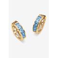 Women's Birthstone Gold-Plated Huggie Earrings by PalmBeach Jewelry in March