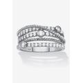 Women's .75 Cttw .925 Sterling Silver Cubic Zirconia Multi-Band Highway Ring by PalmBeach Jewelry in Silver (Size 6)