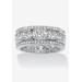 Women's 4.66 Cttw. Cubic Zirconia Platinum-Plated Sterling Silver Eternity Ring by PalmBeach Jewelry in Silver (Size 6)