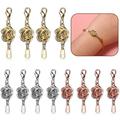 QJUHUNG 12 Pieces Magnetic Lobster Clasps Magnetic Jewelry Extenders Jewelry Magnet Clasps Magnetic Locking Clasp Round Necklace Clasp Closures Rhinestone Ball Magnetic Clasps for Jewelry Bracelet