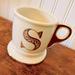 Anthropologie Dining | Anthropologie Gold S Shaver Style Mug | Color: Cream/Gold | Size: Os