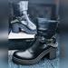 Nine West Shoes | Nine West Quilip 3 Heeled Boots 10m Black | Color: Black/Silver | Size: 10