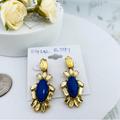 J. Crew Jewelry | J.Crew Vintage Gold Plated Crystals Flower Drop Earrings | Color: Blue/Gold | Size: Os