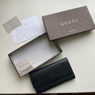 Gucci Bags | Black Gucci Leather Wallet With Box | Color: Black | Size: Os