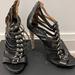 Coach Shoes | Excellent Condition- Coach Leather Braided Heel Sandals - Size 6 | Color: Black/Brown | Size: 6