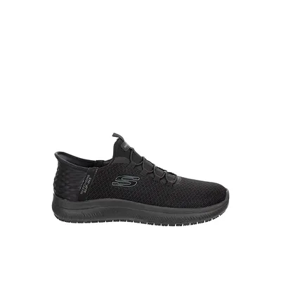 Skechers Womens Slip-Ins Summits Enslee Slip Resistant Work Shoe Work Safety Shoes - Black Size 6.5M