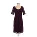 Jessica Simpson Casual Dress: Purple Damask Dresses - Women's Size Small
