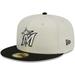 Men's New Era Stone/Black Miami Marlins Chrome 59FIFTY Fitted Hat