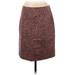 Ann Taylor LOFT Casual Skirt: Tan Animal Print Bottoms - Women's Size 8 Petite - Print Wash