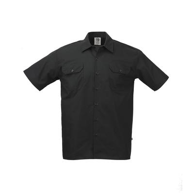 Barfly M60250BK2X Metro Edge Brewer Work Shirt w/ Short Sleeves - Poly/Cotton, Black, 2X, 2X Large