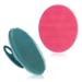 Soft Silicone Body Cleansing Brush Shower Scrubber Gentle Exfoliating and Massage for all Kinds of Skin (Pink+Dark Green)