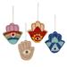 Novica Handmade Hamsa Holiday Wool Holiday Ornaments (Set Of 4)