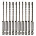 Uxcell 10pack Titanium Masonry Drill Bit 4mm Concrete Drill Bits Ceramic Drill Bit with 1/4 Hex Shank