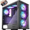 MUSETEX ATX Mid-Tower Case 907 Phantom Black Gaming PC Case Computer Chassis