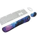 Enlarge Gel Memory Foam Set Keyboard Wrist Rest Pad Mouse Wrist Cushion Support for Office Computer Laptop Mac Comfortable Lightweight for Easy Typing Pain Relief Starry Series