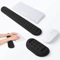 Upgrade Enlarge Gel Memory Foam Set Keyboard Wrist Rest Pad Mouse Wrist Cushion Support for Office Computer Laptop Mac Comfortable Lightweight for Easy Typing Pain Relief