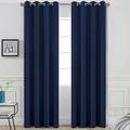 Amay Grommet Top Blackout Curtain Panel Navy Blue 120 inch Wide by 120 inch Long-1 Panel