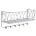 1pc Wall-mounted Storage Rack with Hooks Iron Hollow Ledge Shelf for Home Bedroom Living Room - Size L (White)