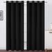 Amay Grommet Top Blackout Curtain Panel Black 72 Inch Wide by 132 Inch Long-1Panel