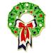 PinMart s Festive Patriotic Christmas Wreath Holiday Enamel Lapel Pin