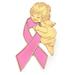 Breast Cancer Awareness Pink Ribbon Angel Enamel Lapel Pin 1