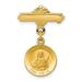 14k Yellow Gold Solid Saint Lucy Medal Pin Charm Pendant