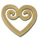 StockPins Heart Swirl Lapel Pin Gold Finish Proudly Made in USA