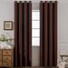Amay Blackout Grommet Curtain Panel Brown 52 Inch Wide by 132 Inch Long- 1Panel