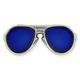 PinMart s Trendy Silver and Blue Lenses Aviators Sunglasses Enamel Lapel Pin