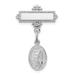 Lex & Lu Sterling Silver w/Rhodium Saint Christopher Medal Pin