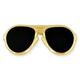 Trendy Gold and Black Lenses Aviators Sunglasses Enamel Lapel Pin