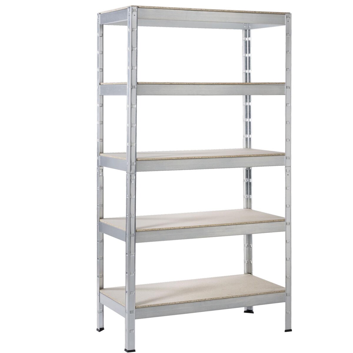 SCHULTE Regalwelt Schwerlastregal mit 5 Holzböden, Traglast pro Ebene 200 kg, 180x90x45 cm (HxBxT), verzinkt, Lagerregal, Kellerregal, Werkstattregal Image