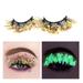 Pjtewawe Eyelashes Color Sequins Glow In The Dark False Eyelashes Starry Night Fluorescent Color Changing Shiny Half Eye Glowing Eye Lashes Stage Effect Exaggerated