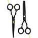 6 Inch Hair Cutting Scissors Set Hair Scissors Kit With Cutting Scissors & Thinning Scissors Black Haircut Scissors Set for Men Women Barber Salon Home (Golden & Black-2pcs)